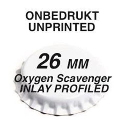 26 MM Oxygen Scavenger Profiled inlay Crown cap unprinted